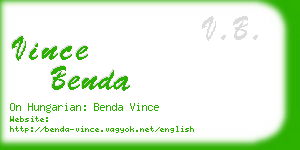 vince benda business card